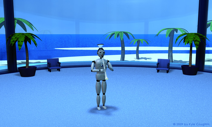 Clarbotoo practicing in his practice room