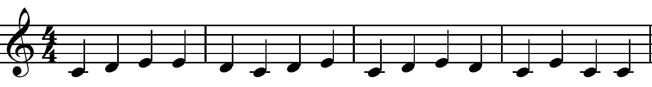 A simple piece using quarter notes